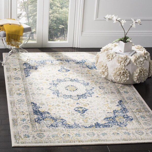 Safavieh Evoke Square Area Rug Ivory & Blue - 9 x 9 ft. EVK220C-9SQ - main